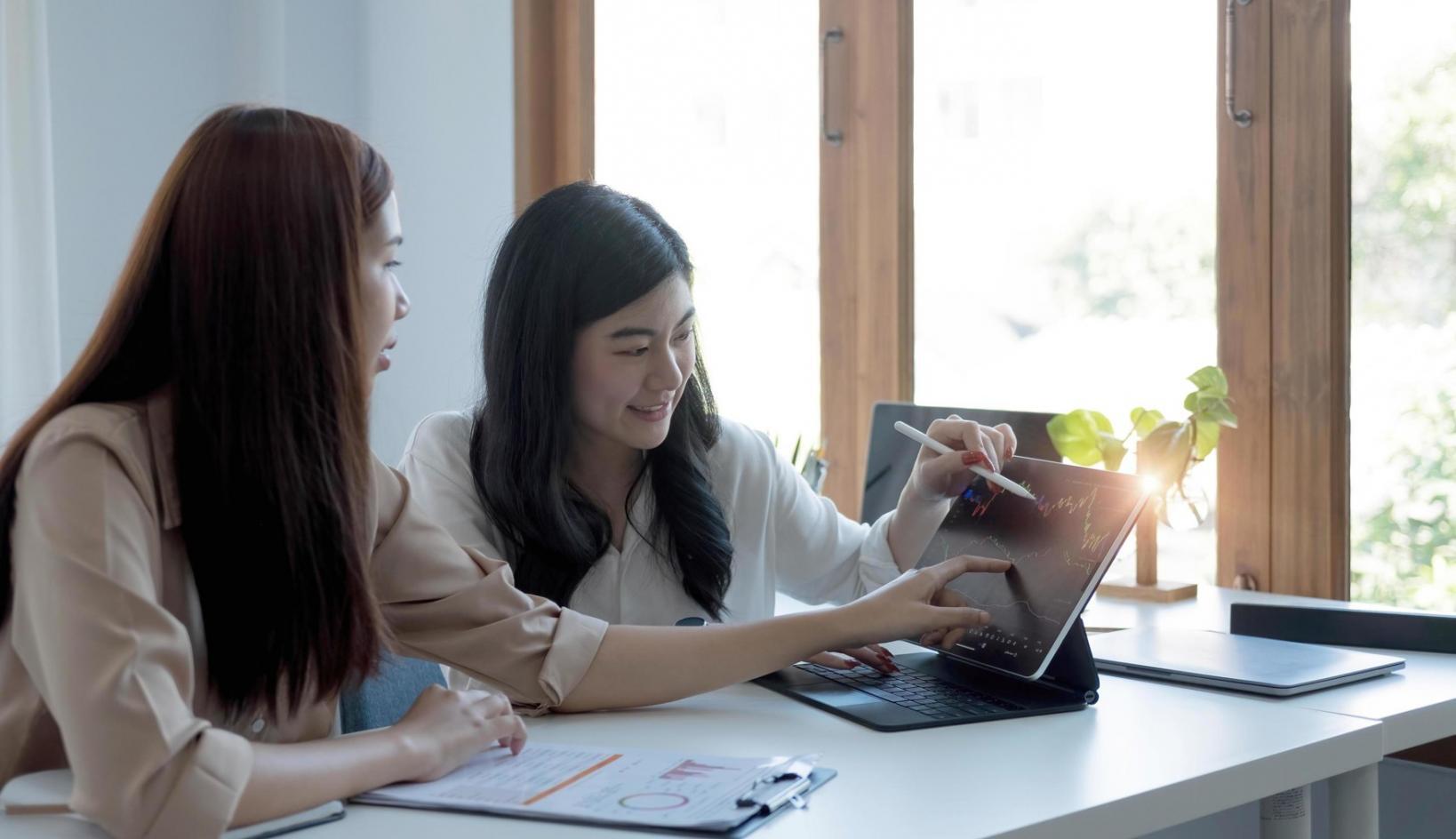 Executive reviewing quarterly performance metrics